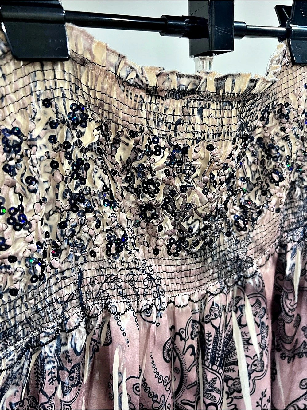 Lapis Y2K Strapless Sequin Paisley Midi Dress - Picture 4 of 6